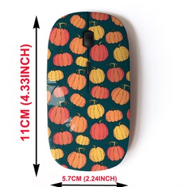 mouse inalámbrico de 2.4 G con bonito diseño de patrón para todas las computadoras portátiles y computadoras de computadora con nanoreceptor, color rojo otoñal rústico