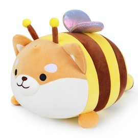 Shiba Inu Plush Toy Stuffed Animal Pillow Plush Bee Dog Plush Pillow Cuddle Pillow Cute Stuffed Soft Doll Chubby Cushion Toys Christmas Birthday New Year Gift for Friends Family Cuddly Toy 14.5 inch