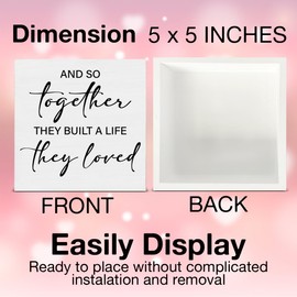 Romantic Sign and So Together They Built a Life They Loved Wood Block Sign Home Living Room Bedroom Decor Romantic Gift