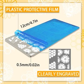 PH PandaHall 3pcs Honeycomb Nail Stamping Plates, Spring Bee Honey Nail Stamper Sunflower Nail Art Stencils Print Nail Stencils Stainless Steel Nail Image Plate for Nail Art Design Manicure Salon
