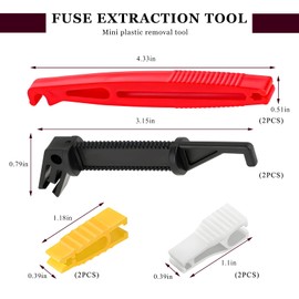 FSTURIOS 8PCS Car Fuse Puller Tool, 4 Size Mini Plastic Vehicle Fuse Puller Extraction Tool Set, Automotive Blade Glass Fuses Insertion Tool for Motorcycle Truck Fuses Replacement