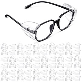 Tellegloww 30 Pairs clear Safety Glasses Side Shields for Prescription Eyeglasses Slip on Shields Side Guards for Glasses Universal, fits Small to Medium Eyeglasses
