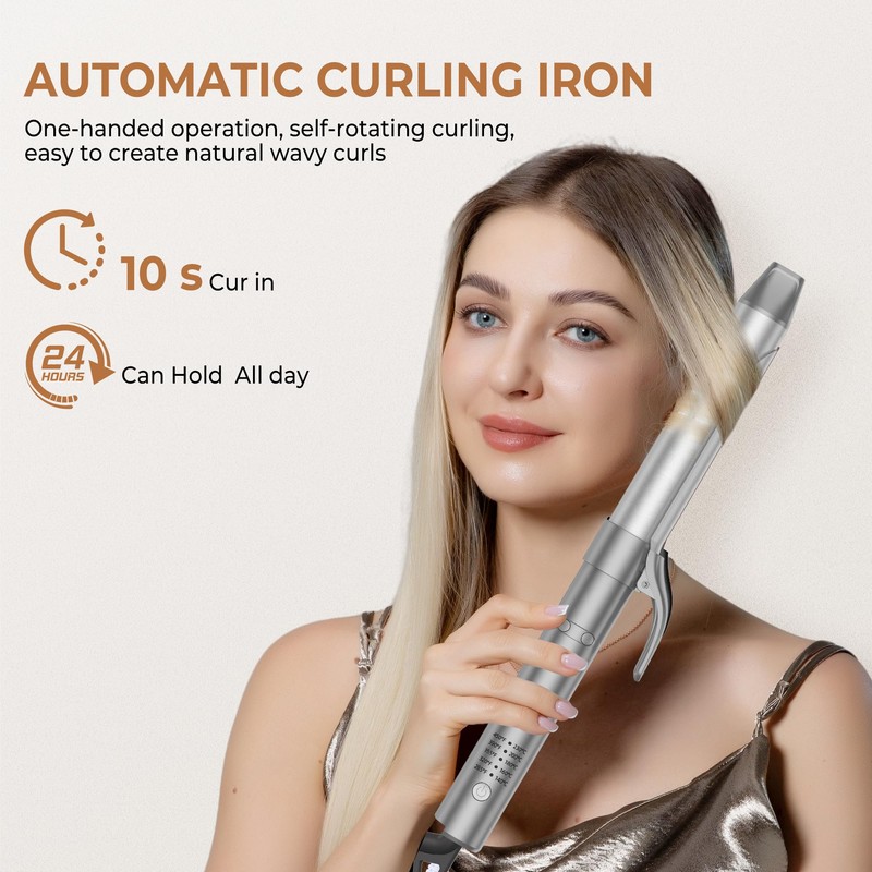 Rotating Curling Iron Automatic - 1.25 Inch Self-Curling Hair Curler
