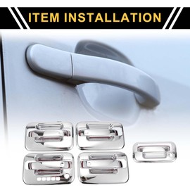 REPAIROCK 1 Set Tailgate Door Handle Cover Outside Door Handle Cover for Ford F-150 2004-2014 Door Handle Bowl Cover ABS with Smart Key Holes Keypad