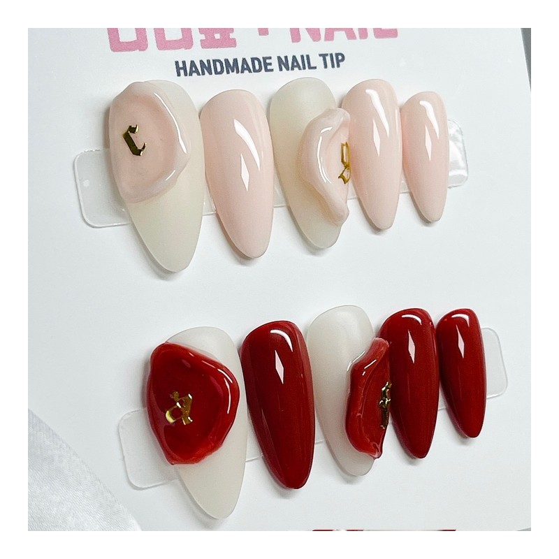 Plain sealing handmade nail tips, fall/winter - white / 플레인