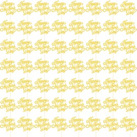 Cotiny 56 piezas de decoración dorada para cupcakes con purpurina para el Día de la Madre, decoración de tartas para el Día de la Madre, decoración de fiestas temáticas