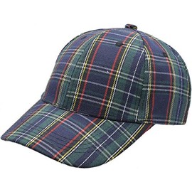 Union Jack Wear Green & Blue Tartan Baseball Cap. Scotland Baseball Cap Adult Size