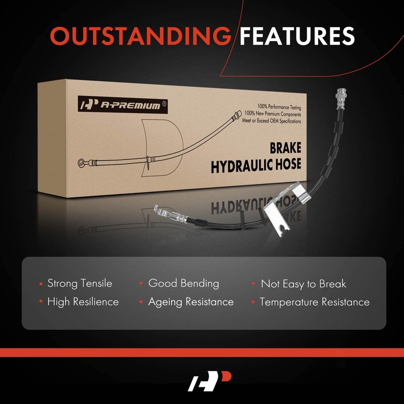 A-Premium Rear Driver Brake Hydraulic Hose Compatible with Select Ford
