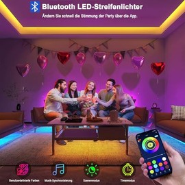 Keepsmile Keepsmile LED Strip 30m, RGB LED Streifen with Remote & Bluetooth APP Control,Timer Setting,Dimmable Led Lichtband Music Sync Colour Changing LED Lichterkette for Gaming Zimmer Deko (2 Rolls of 15 m)