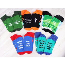 Jeasona 5 Pairs Golf Socks for Men 9-11 Golf Gifts for Men Who Have Everything Funny Golf Gifts for Men Golf Presents for Men Him Dad Grandad Husband Uncle Golf Themed Gifts Gift for Golfer