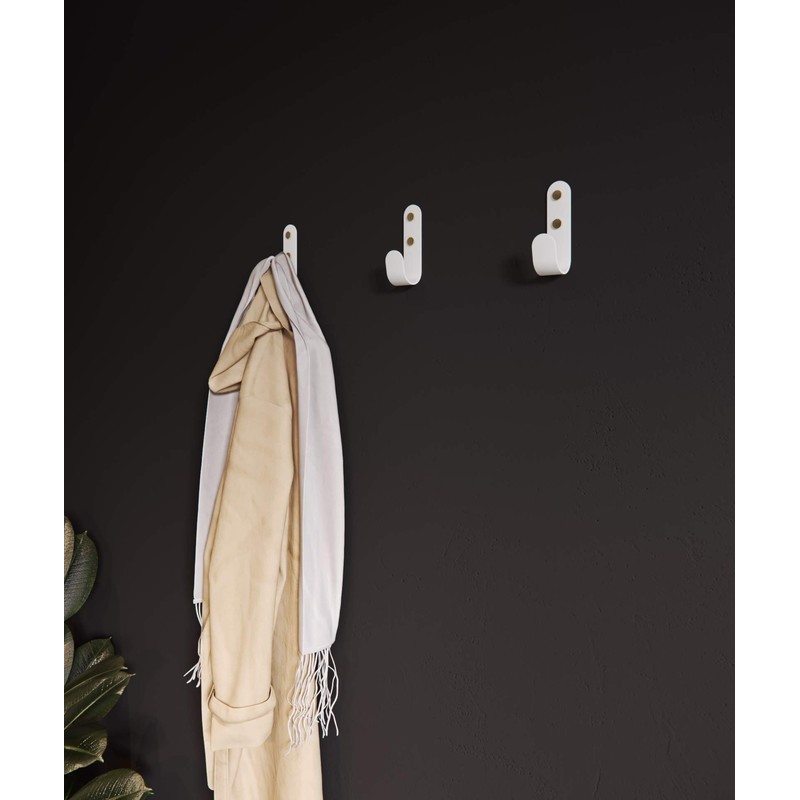 The Hairpin Leg Co. Metal J wall hooks single White/Brass