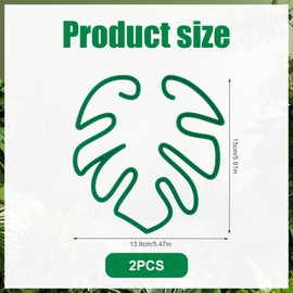 Gosknor 2pcs Monstera Shaped Plant Stands, Durable Acrylic Monstera Leaf Plant Support Reusable Monstera Grapple Climbing Houseplant Stem Supports for Indoors Outdoors(Green)