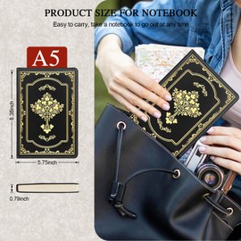 QDWXDEL A5 Hardcover Leather Journal for Women - 200 Pages Premium Paper Christian Gifts Notebook,Cross Journal with 180° Lay Flat Design for Daily Diary, Prayer & Planning (Cross Black)