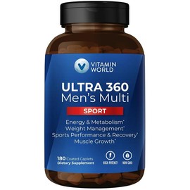 V VITAMIN WORLD 【Mother‘s Day】Vitamin world ULTRA 360 Men's Multivitamin Sport Healthcare Supplement,Fitness,Muscle - Size: 180 caplets