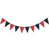 Uniwish Pre-Strung Black and Red Triangle Flag Banner Garland for