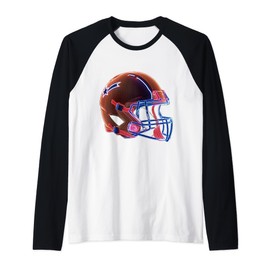 Cool Wireframe Image of an American Football Helmet Sports Raglan Baseball Tee