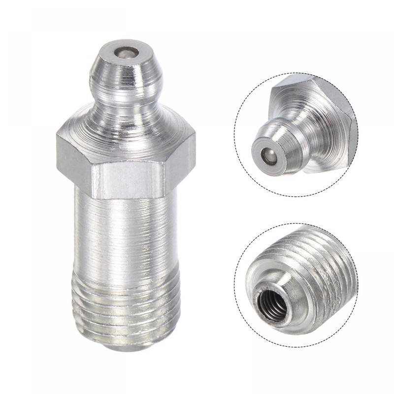 uxcell Steel Straight Grease Fitting M10 x 1mm Thread Hydraulic