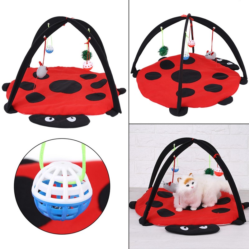 Foldable Cat Activity Play Mat Tent Multifunction Pet Bed with