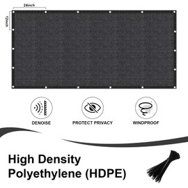 LOVE STORY 4'x 25' Fence Privacy Screen Outdoor Mesh Fencing Covers Screen Fence Wind Block with Grommets for Patio Garden Wall Backyard, Dark Grey (We Make Custom Size)