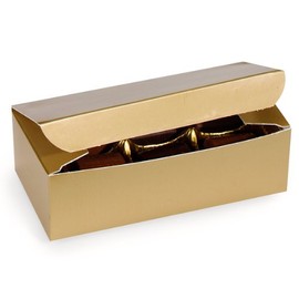 Set of 10 - 1/2 Lb. GOLD Gloss Wedding Party Favor Candy Food Boxes 5-1/2x2-3/4x1-3/4"