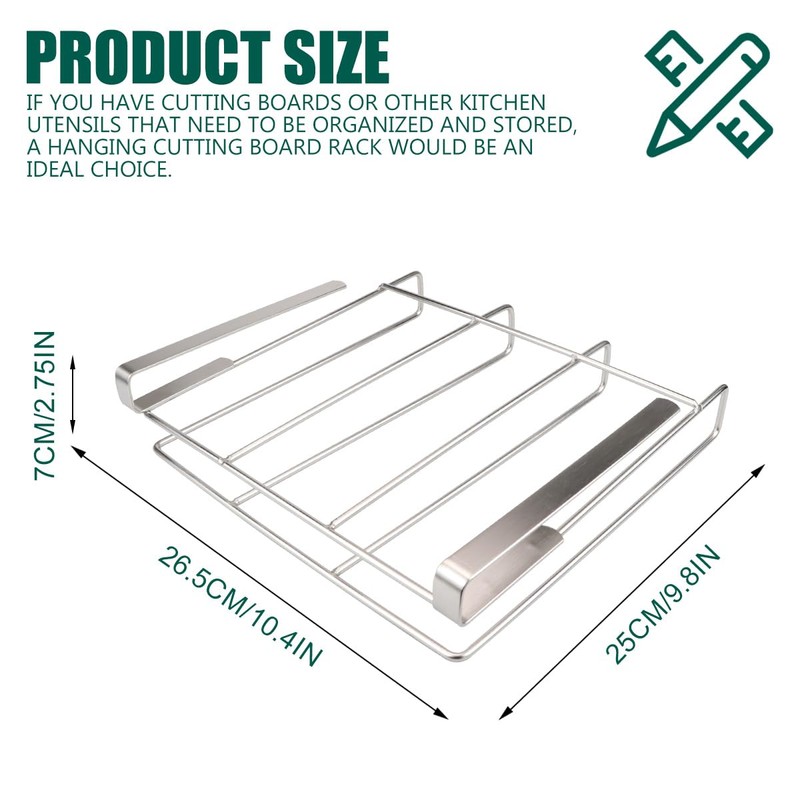 DOERDO Stainless Steel Hanging Chopping Board Rack Kitchen Organizer Metal