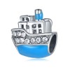LaBenie Blue Cruise Ship with Crystals Charm Bead