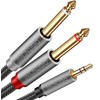 DIGITNOW 3.5mm 1/8" TRS to Dual 6.35mm 1/4" TS Mono