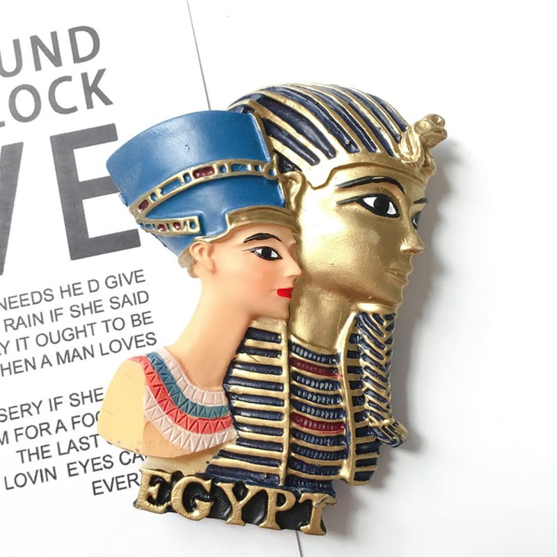 3D Egyptian Pharaoh and Queen Egypt Fridge Magnet, Egyptian Souvenir