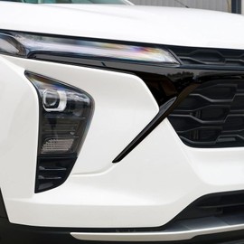 2PCS Front Grille Insert Trim Compatible With 2024 2023 Chevy Trax Front Grill Grille Mesh Cover(Glossy Black)