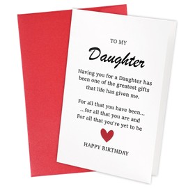 NQEUEPN Geburtstagskarte für die Tochter, An Meine Tochter Alles Gute zum Geburtstag Karte Besondere Süße Geburtstagskarte für die Tochter für Erwachsene von Mama Papa Eltern Grußkarte für Sie