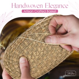 Seagrass Handmade Woven Cruiser Adult Bicycle Basket, Front Bike Basket, Detachable Handlebar Basket, Leather Straps