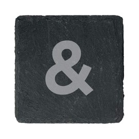 eBuyGB Scrabble Drinks Coasters, Square Slate Coaster, Individual Alphabet Letters, Scrabble Tiles with Score Marks - Personalise Your Own Scrabble Words (&)