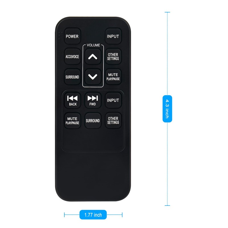 Replacement Remote Control Applicable for ZVOX AccuVoice Sound Bar AV120