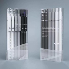 Retractable Gel Pen, Quick Dry Ink Pen, Fine Point Smooth Writing Pen, Aesthetic Pen for School & Office Supplies, School Study Supplies, Children's Day Gift:_6 Counts Pen+10pcs Refills_black & white & grey