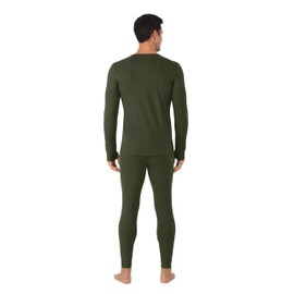 Cuddl Duds Mens Thermal Underwear - Heavyweight Base Layer 2-Piece Set - Cozy Moisture-Wicking Long Johns - Winter Clothing - Hunter Green - Medium