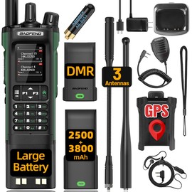 baofeng DM32 Radio DMR Ham Radio Handheld Long Range Walkie Talkies Rechargeable 2500/3800mAh Battery GPS DM-32UV Digital Emergency NOAA Weather 5RM Tactical Radio for Survival Gear Hunting