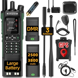 baofeng DM32 Radio DMR Ham Radio Handheld Long Range Walkie Talkies Rechargeable 2500/3800mAh Battery GPS DM-32UV Digital Emergency NOAA Weather 5RM Tactical Radio for Survival Gear Hunting