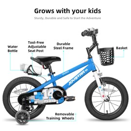JOYSTAR Pluto Kids Bike 16 Inch Wheel Bikes with Training Wheels for Boys Girls Ages 4-7 Years Water Bottle Included Blue
