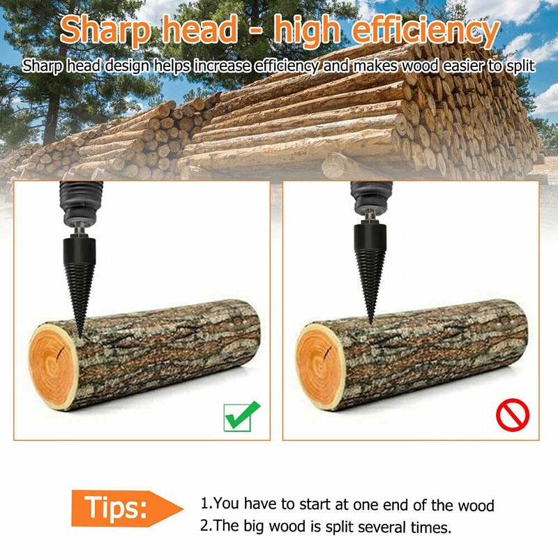 High Speed Twist Firewood Drill Bit Wood Splitter Screw Splitting