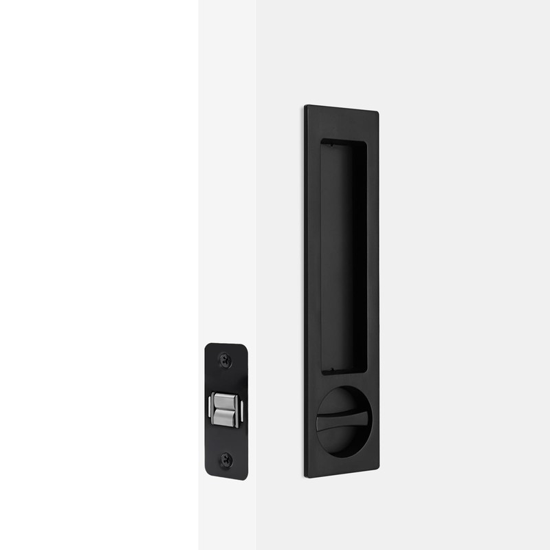 Dontay Pocket Door Handle, Modern Rectangular Keyed Entry Function, (Bed/Bath)