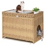 Cat Litter Box Enclosure with Soft Litter Mat; Hidden Cat