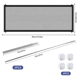 GUOYOU Stair Safety Gate Dog Stair Protection Door Safety Gate No Drilling Dog Barriers Barrier Dog Guard Dog Safety Gate Cat Gate Door 180 x 72 cm for Pets Dogs Cats