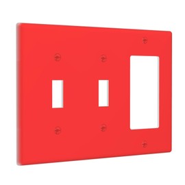 Red 3-Gang 2-Toggle 1-GFCI/Decorator Combination Light Switch Decorative Triple Combo Device Switches/Rocker Outlet Covers and Wall Plate