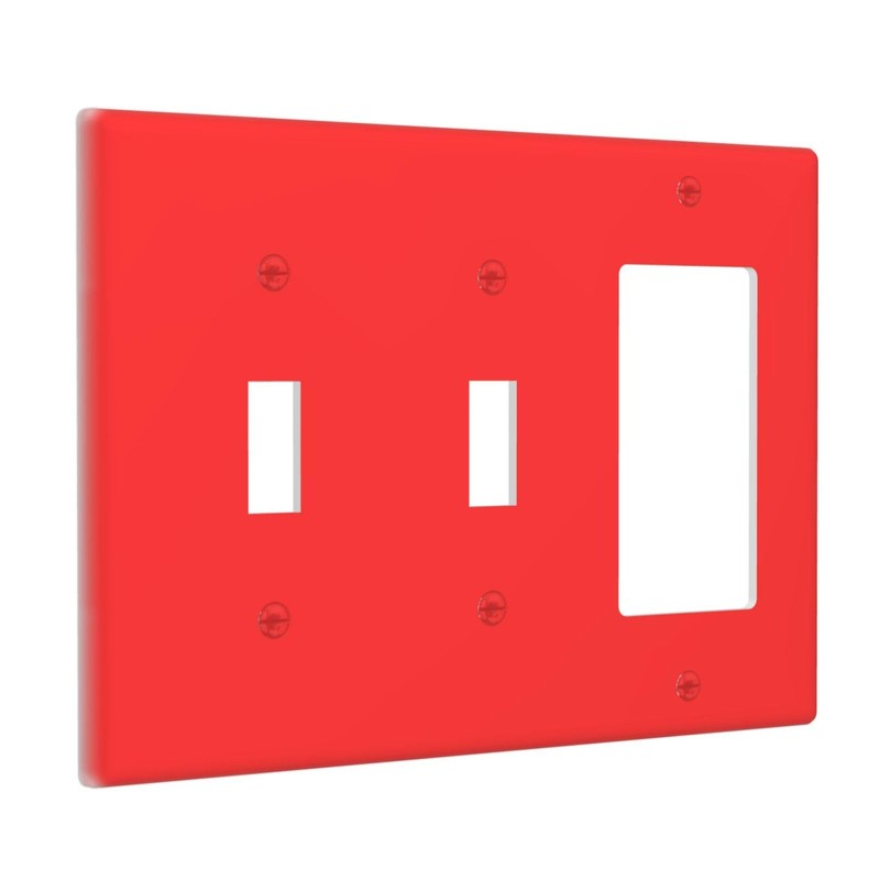 Red 3-Gang 2-Toggle 1-GFCI/Decorator Combination Light Switch Decorative Triple Combo