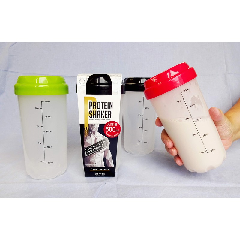 Kokubo Kogyosho KH-074 Protein Shaker Bottle, 16.9 fl oz (500