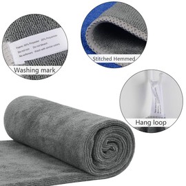 VIVOTE Microfibre Sports Towels, Super Absorbant, Quick-Drying Fitness Towel, Perfect Gym Towel, Beach Towel and Travel Towel, 35 cm x 75 cm, Pack of 3 (Grey + Blue + Purple)