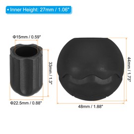 PATIKIL 0.59 Inch Chair Feet Replacement, 8 Pack TPE Outdoor Camping Chair Leg Tips Ball Cap Folding Chair Legs Floor Protectors Stability on Rugged Fit for 0.59"(15mm) Chair Feet, Black