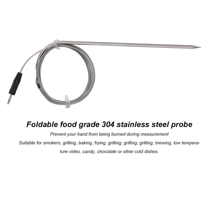 Wireless Food Thermometer Electronic Digital Touch Screen W/Timer Alarm for