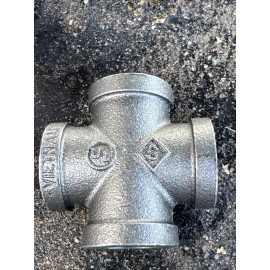 Unbranded 3/4" BLACK MALLEABLE IRON CROSS 4-way TEE fitting pipe npt