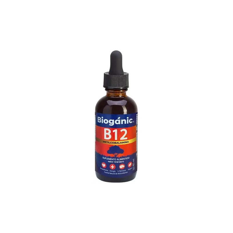 Bioganic Vitamina B12 Metilcobalamina Liquida Sublingual Rápida Absorción Vegano Azúcar